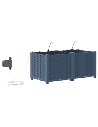 Vaso da giardino 2 pcs Grigio 120 x 120 x 142 cm Acciaio