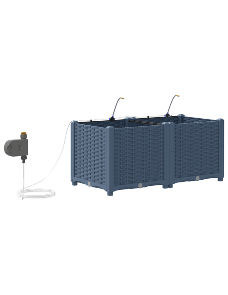 Vaso da giardino 2 pcs Grigio 120 x 120 x 142 cm Acciaio