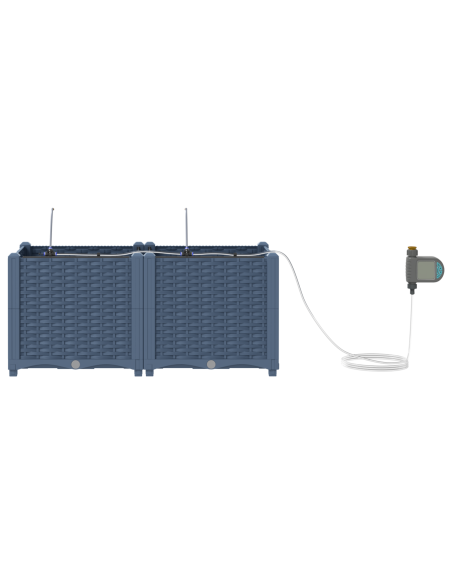 Vaso da giardino Grigio 40 x 40 x 126cm Plastica
