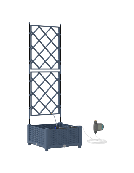 Vaso da giardino Reticolo Grigio 40 x 40 x 126cm Plastica