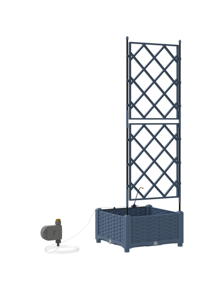 Vaso da giardino Reticolo Grigio 40 x 40 x 126cm Plastica