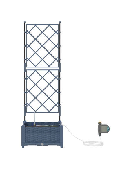 Vaso da giardino Reticolo Grigio 40 x 40 x 126cm Plastica