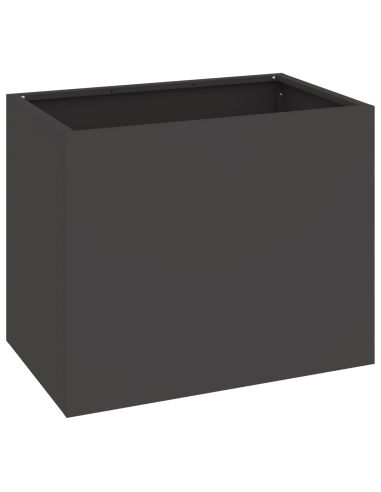Vaso da giardino Nero 50 x 32 x 40 cm Acciaio laminato a freddo