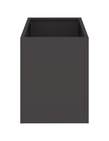 Vaso da giardino Nero 50 x 32 x 40 cm Acciaio laminato a freddo