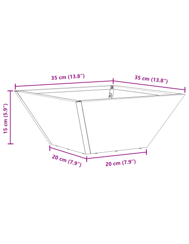 Vaso da giardino 5 pcs Antracite 35 x 35 x 15 cm