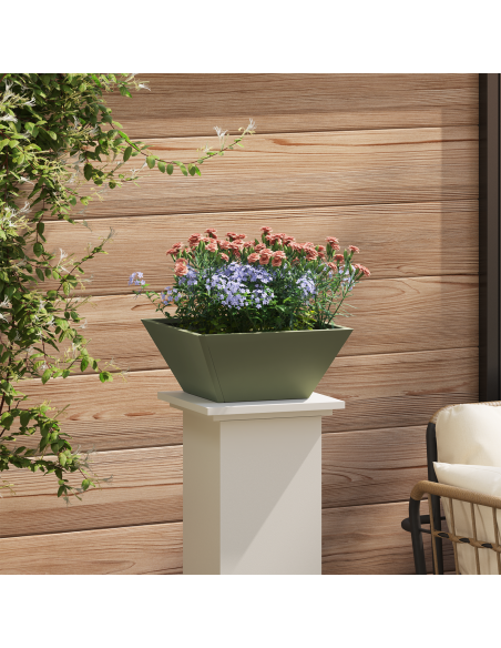 Vaso di Plastica 5 pcs Oliver verde 35 x 35 x 15 cm Acciaio