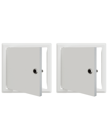 Pannello di Accesso 2 pcs Bianco 23 x 23 x 3 cm Acciaio