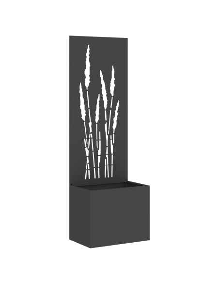 Vaso da Giardino con Pannello Decorativo Nero 50 x 140 cm