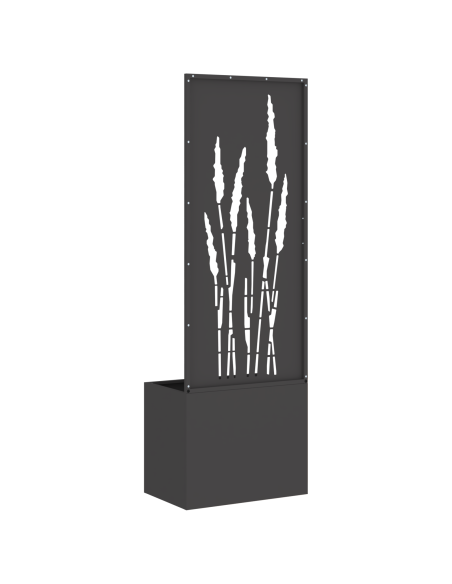 Vaso da Giardino con Pannello Decorativo Nero 50 x 140 cm