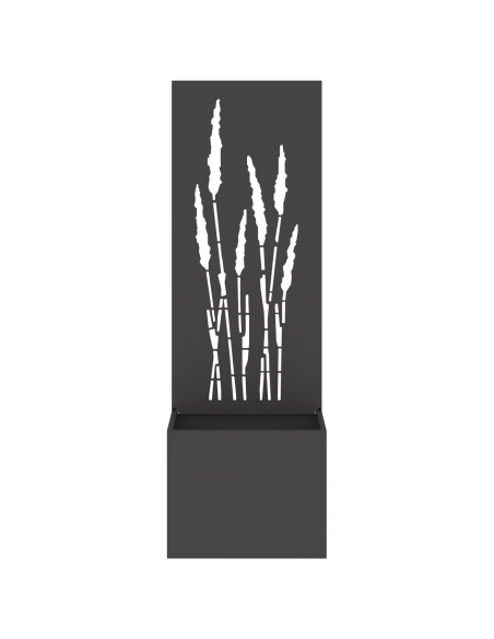 Vaso da Giardino con Pannello Decorativo Nero 50 x 140 cm