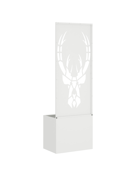 Vaso da Giardino con Pannello Decorativo Bianco 50 x 140 cm