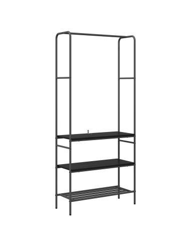 Stendibiancheria Rovere Nero 77 x 30 x 171 cm Legno multistrato