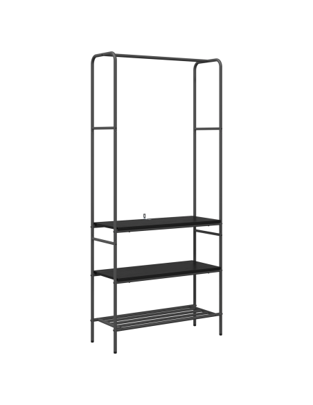 Stendibiancheria Rovere Nero 77 x 30 x 171 cm Legno multistrato