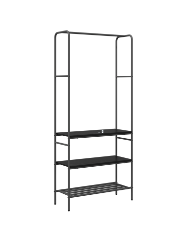 Stendibiancheria Rovere Nero 77 x 30 x 171 cm Legno multistrato