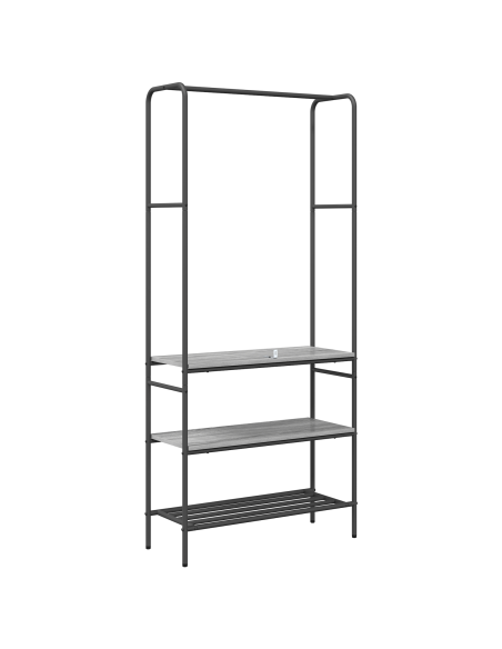 Ripiano per vestiti con mensole Grigio sonoma 77 x 30 x 171 cm
