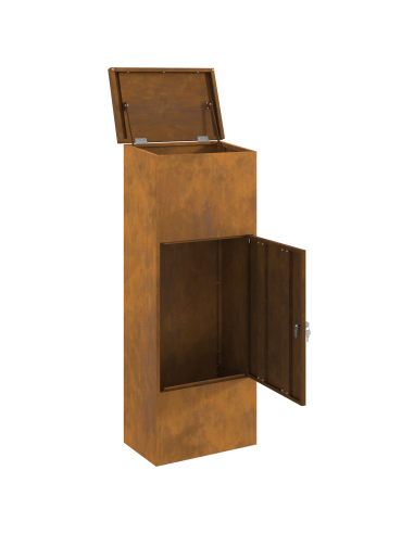 Cassetta per pacchi con porta Ruggine 44,5 x 29 x 110,5 cm