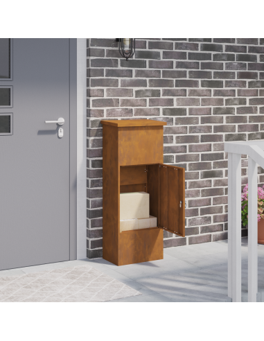 Cassetta per pacchi con porta Ruggine 44,5 x 29 x 110,5 cm