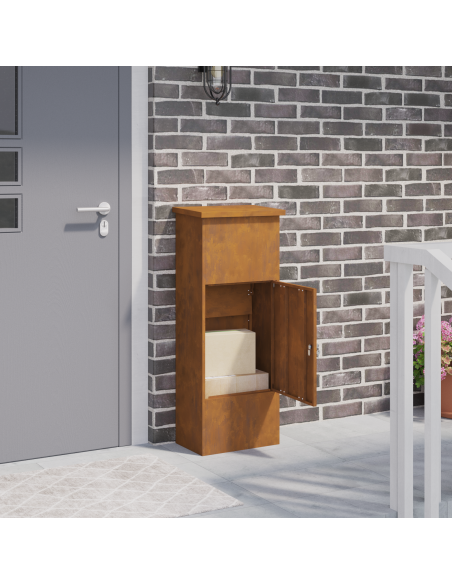 Cassetta per pacchi con porta Ruggine 44,5 x 29 x 110,5 cm