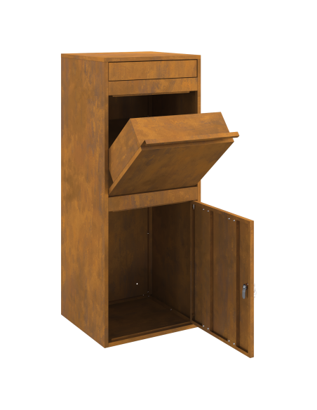 Cassetta per pacchi Ruggine 41 x 38 x 103 cm acciaio corten