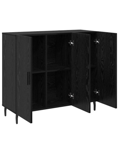 Credenza Rovere Nero 90 x 34 x 80 cm Legno multistrato