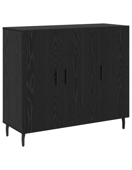 Credenza Rovere Nero 90 x 34 x 80 cm Legno multistrato