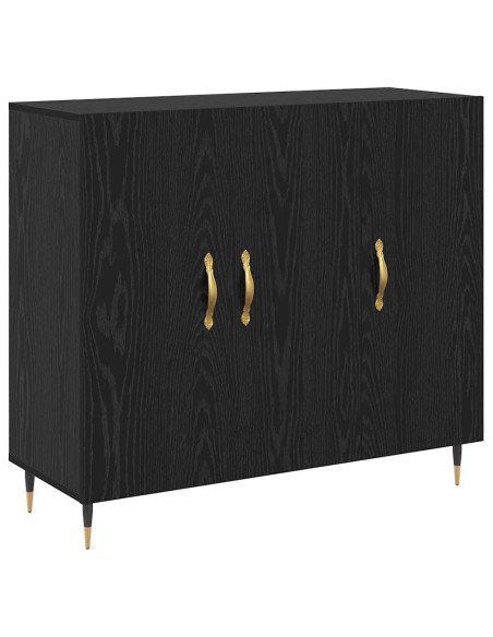 Credenza Rovere Nero 90 x 34 x 80 cm Legno multistrato
