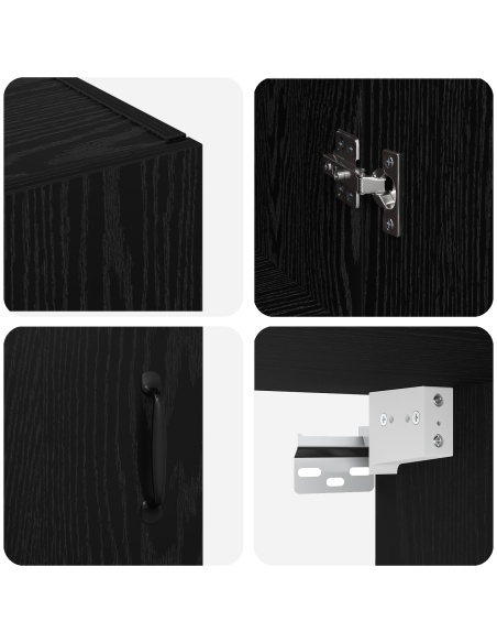 Armadio pensile Rovere nero 69.5 x 34 x 90 cm Legno multistrato