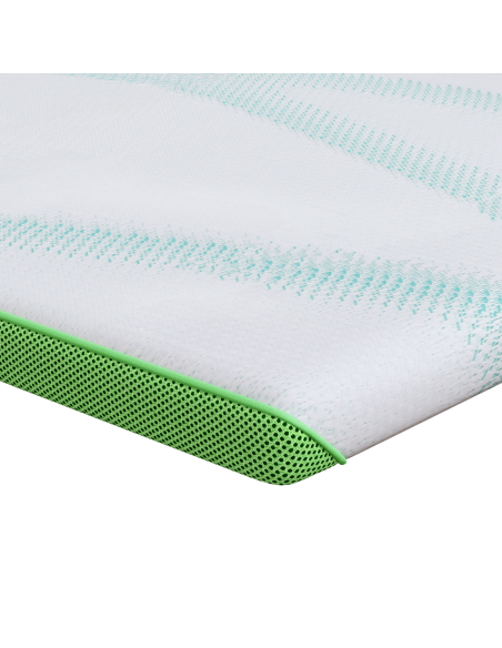 Topper per materasso Bianco e Verde 100 x 200 cm
