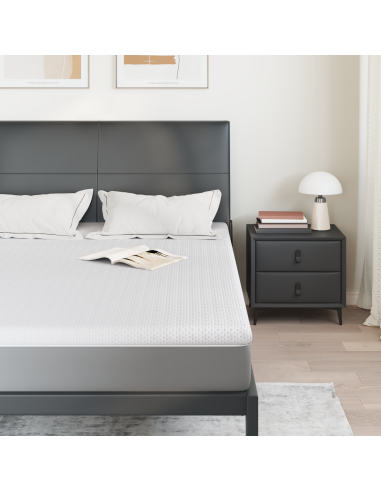 Topper per materasso Bianco 160 x 200 cm Tessuto Jacquard