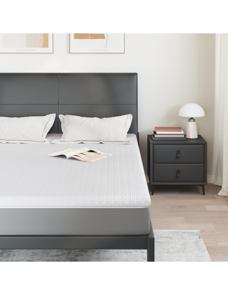 Topper per materasso Bianco 160 x 200 cm Tessuto Jacquard