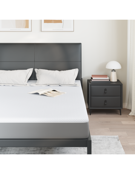 Topper per materasso Bianco 140 x 190 cm Tessuto Jacquard