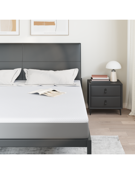 Topper per materasso Bianco 180 x 200 cm Tessuto Jacquard