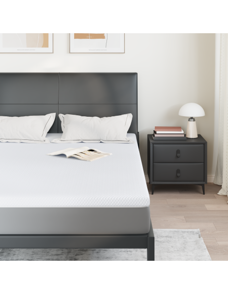 Topper per materasso Bianco 160 x 200 cm Tessuto Jacquard