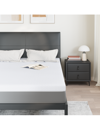 Topper per materasso Bianco 140 x 190 cm Tessuto Jacquard