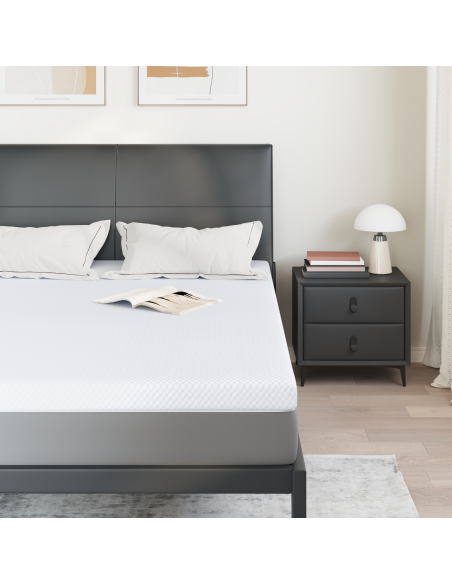 Topper per materasso Bianco 140 x 200 cm Tessuto Jacquard