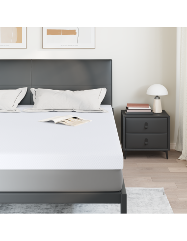 Topper per materasso Bianco 200 x 200 cm Tessuto Jacquard