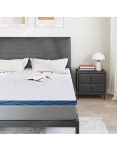 Topper per materasso Bianco 140 x 200 cm Tessuto Jacquard