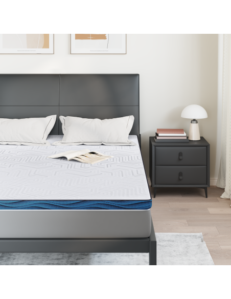 Topper per materasso Bianco 140 x 200 cm Tessuto Jacquard