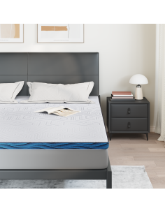 Topper per materasso Bianco 180 x 200 cm Tessuto Jacquard