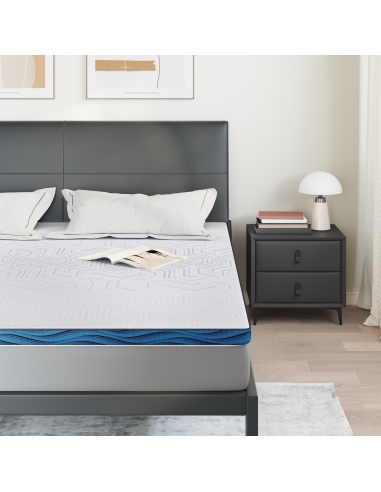 Topper per materasso Bianco 200 x 200 cm Tessuto Jacquard