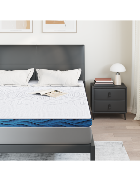 Topper per materasso Bianco 140 x 190 cm Tessuto Jacquard