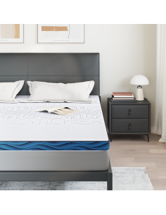 Topper per materasso Bianco 180 x 200 cm Tessuto Jacquard