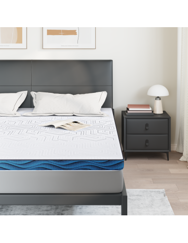 Topper per materasso Bianco 180 x 200 cm Tessuto Jacquard