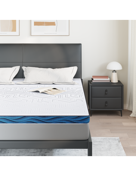 Topper per materasso Bianco 180 x 200 cm Tessuto Jacquard