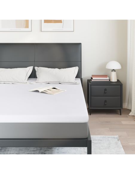 Topper per materasso Bianco 140 x 190 cm Tessuto Jacquard