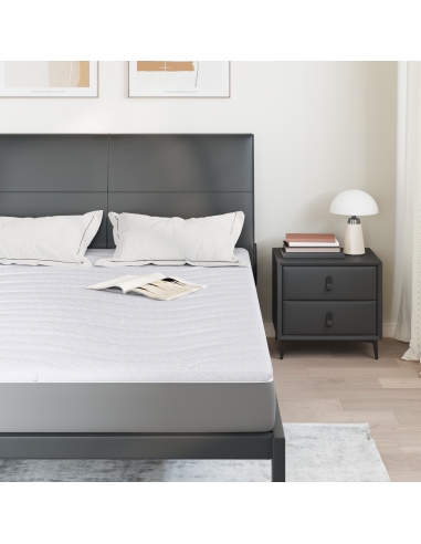 Topper per materasso Bianco 140 x 190 cm Tessuto a maglia