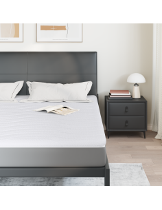 Topper per materasso Bianco 200 x 200 cm Tessuto a maglia