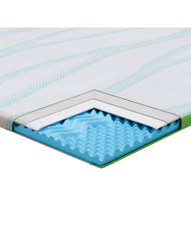 Topper per materasso Bianco e Verde 90 x 190 cm