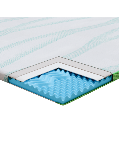 Topper per materasso Bianco e Verde 90 x 200 cm