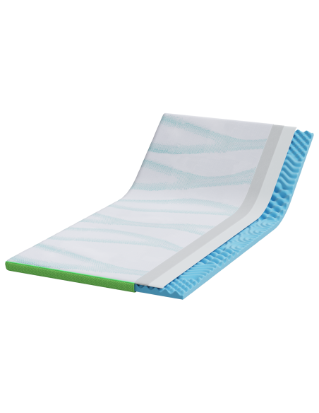 Topper per materasso Bianco e Verde 90 x 200 cm